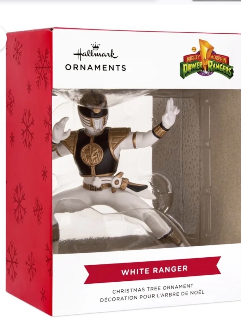 Hallmark White and Gold Power Rangers White Ranger Ornament